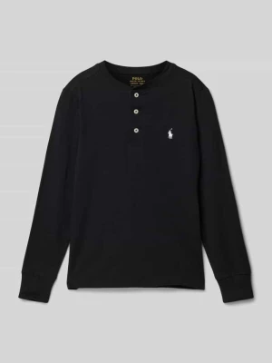 Bluzka z długim rękawem i wyhaftowanym logo model ‘HENLEY’ Polo Ralph Lauren Teens