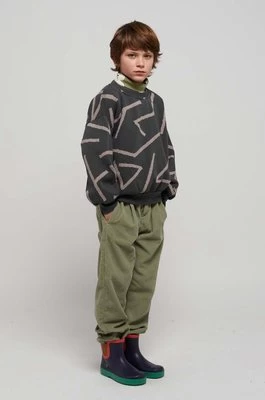 Bobo Choses bluza bawełniana dziecięca kolor szary wzorzysta