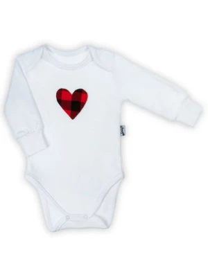 Body bawełniane niemowlęce z długim rękawem z sercem czarne Nicol