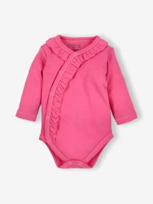 Body niemowlęce z bawełny organicznej dla dziewczynki - różowe - Nini NINI