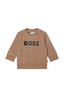 BOSS bluza dziecięca kolor beżowy z nadrukiem Boss