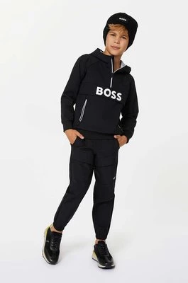BOSS bluza dziecięca kolor czarny z aplikacją Boss