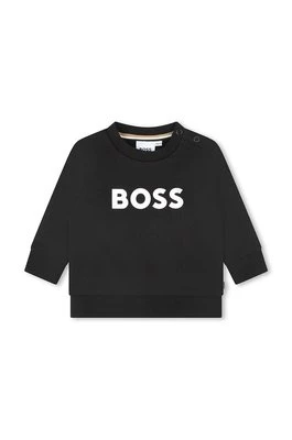 BOSS bluza dziecięca kolor czarny z nadrukiem Boss
