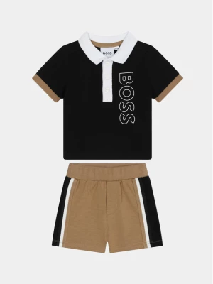 Boss Komplet polo i spodenki J50785 Czarny Regular Fit