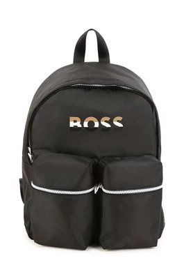 BOSS plecak dziecięcy kolor czarny duży z nadrukiem Boss
