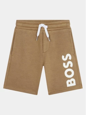 Boss Szorty sportowe J50580 S Beżowy Regular Fit