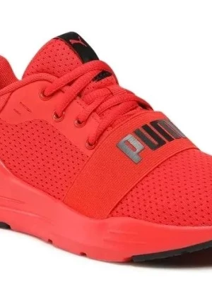 Buty damskie - Puma Wired Run Jr 374214-05 sneakersy czerwone sportowe