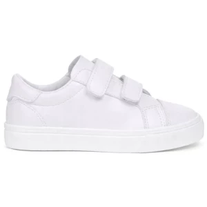 Buty Dziecięce Skórzane Białe Sneakersy Wygodne Lekkie Trampki Na Rzepy 35