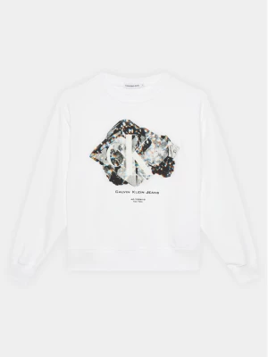 Calvin Klein Jeans Bluza Crystal Graphic IG0IG02306 Biały Regular Fit