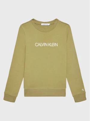 Calvin Klein Jeans Bluza Institutional Logo IU0IU00162 Zielony Regular Fit