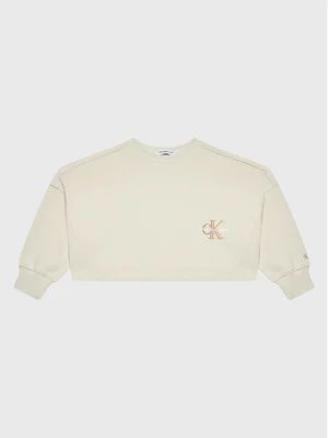 Calvin Klein Jeans Bluza Monogram Off Placed IG0IG01767 Beżowy Relaxed Fit