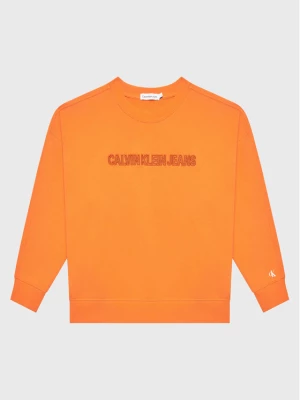 Calvin Klein Jeans Bluza Raised Embro IB0IB01670 Pomarańczowy Regular Fit