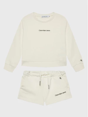 Calvin Klein Jeans Komplet dziecięcy Logo IG0IG01515 Écru Regular Fit