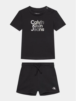 Calvin Klein Jeans Komplet t-shirt i spodenki Gradient Logo IN0IN00175 Czarny Regular Fit