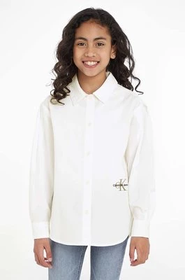 Calvin Klein Jeans koszula bawełniana dziecięca kolor biały