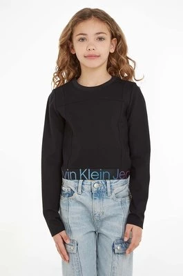 Calvin Klein Jeans longsleeve dziecięcy kolor czarny