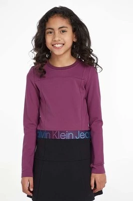 Calvin Klein Jeans longsleeve dziecięcy kolor fioletowy