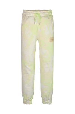 Calvin Klein Jeans spodnie dresowe bawełniane dziecięce kolor zielony wzorzyste