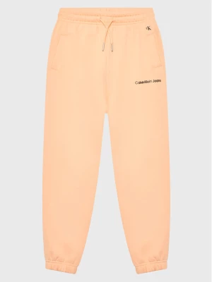 Calvin Klein Jeans Spodnie dresowe Logo IG0IG01509 Pomarańczowy Relaxed Fit