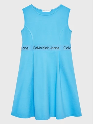 Calvin Klein Jeans Sukienka codzienna Logo Tape IG0IG01960 Niebieski Regular Fit