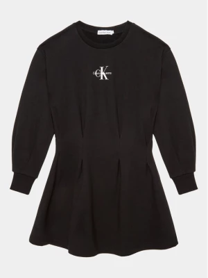 Calvin Klein Jeans Sukienka dzianinowa Gradient Monogram IG0IG02047 Czarny Regular Fit