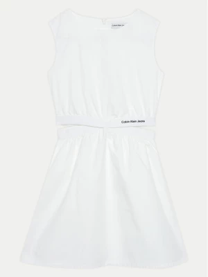 Calvin Klein Jeans Sukienka letnia Minimalistic IG0IG02470 Biały Regular Fit