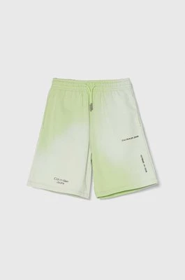 Calvin Klein Jeans szorty bawełniane dziecięce kolor zielony