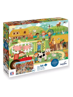 Calypto Puzzle (2 szt.) "Farm & City" - 2 x 24 szt. - 3+ rozmiar: onesize