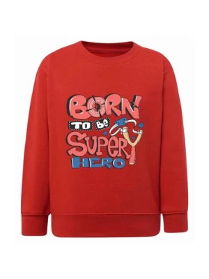 Chłopięca bluza z napisem Born to be superhero czerwona TUP TUP