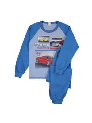 Chłopięca piżama niebieska z samochodem wyścigowym TUP TUP