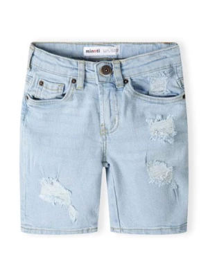 Chłopięce szorty jeansowe jasnoniebieskie z przetarciami Minoti