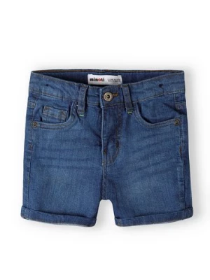 Ciemnoniebieskie jeansowe krótkie spodenki dla chłopca Minoti
