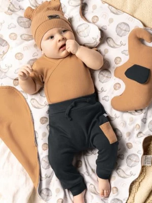Ciemnoszare spodnie niemowlęce z bawełny Nicol