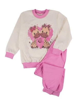Ciepła dziewczęca piżama różowa Tup Tup- żyrafy TUP TUP