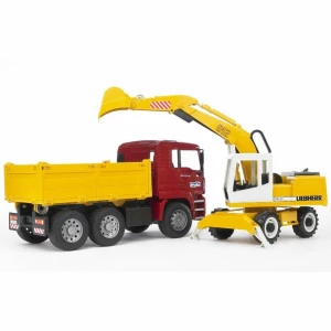 Ciężarówka Bruder MAN TGA z koparką Liebherr,1:16, 73 x 18,5 x 23 cm BRUDER