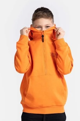 Coccodrillo bluza bawełniana dziecięca kolor pomarańczowy z kapturem gładka