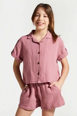 Coccodrillo koszula bawełniana dziecięca kolor różowy