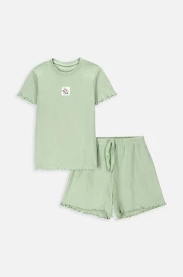 Coccodrillo piżama bawełniana dziecięca kolor zielony z nadrukiem