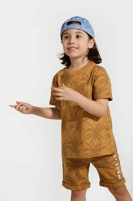 Coccodrillo szorty bawełniane dziecięce kolor brązowy