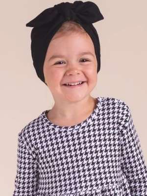 Czapka bawełniana dla dziewczynki typu turban czarna Nicol