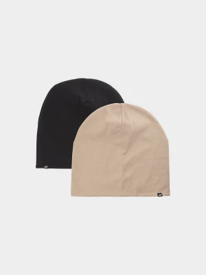 Czapka beanie dwustronna dziecięca - beżowa 4F