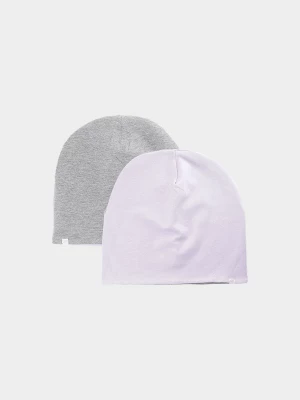 Czapka beanie dwustronna dziecięca - fioletowa 4F