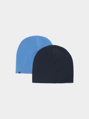 Czapka beanie dwustronna dziecięca - granatowa 4F