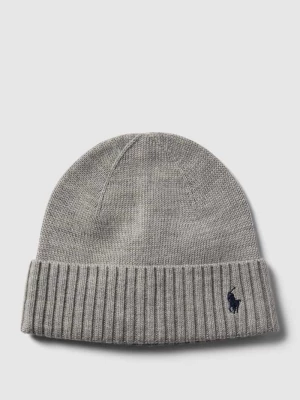 Czapka beanie z wyhaftowanym logo Polo Ralph Lauren Kids