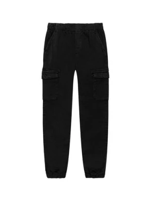 Czarne spodnie bojówki dla chłopca Minoti