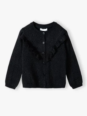 Czarny elegancki sweter dla dziewczynki zapinany na guziki 5.10.15.