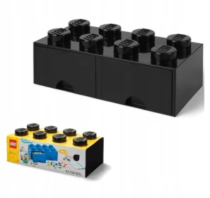 Czarny Pojemnik Klocek Lego Szuflady Organizer
