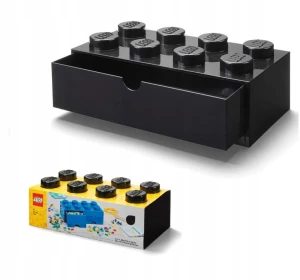 Czarny Pojemnik Klocek Lego Szuflady Organizer