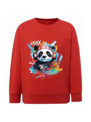 Czerwona chłopięca bluza z nadrukiem - Panda TUP TUP