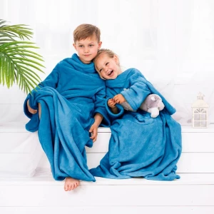 Decoking Koc z rękawami Lazy Kids indygo, 90 x 105 cm DecoKing